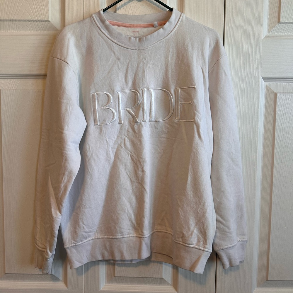 Bride Embroidered Crewneck Sweatshirt - White